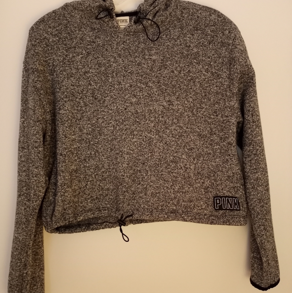 PINK crop-top sweater hoodie